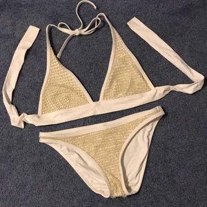 Woven Bikini 2 Piece by W swim size L top M bottom